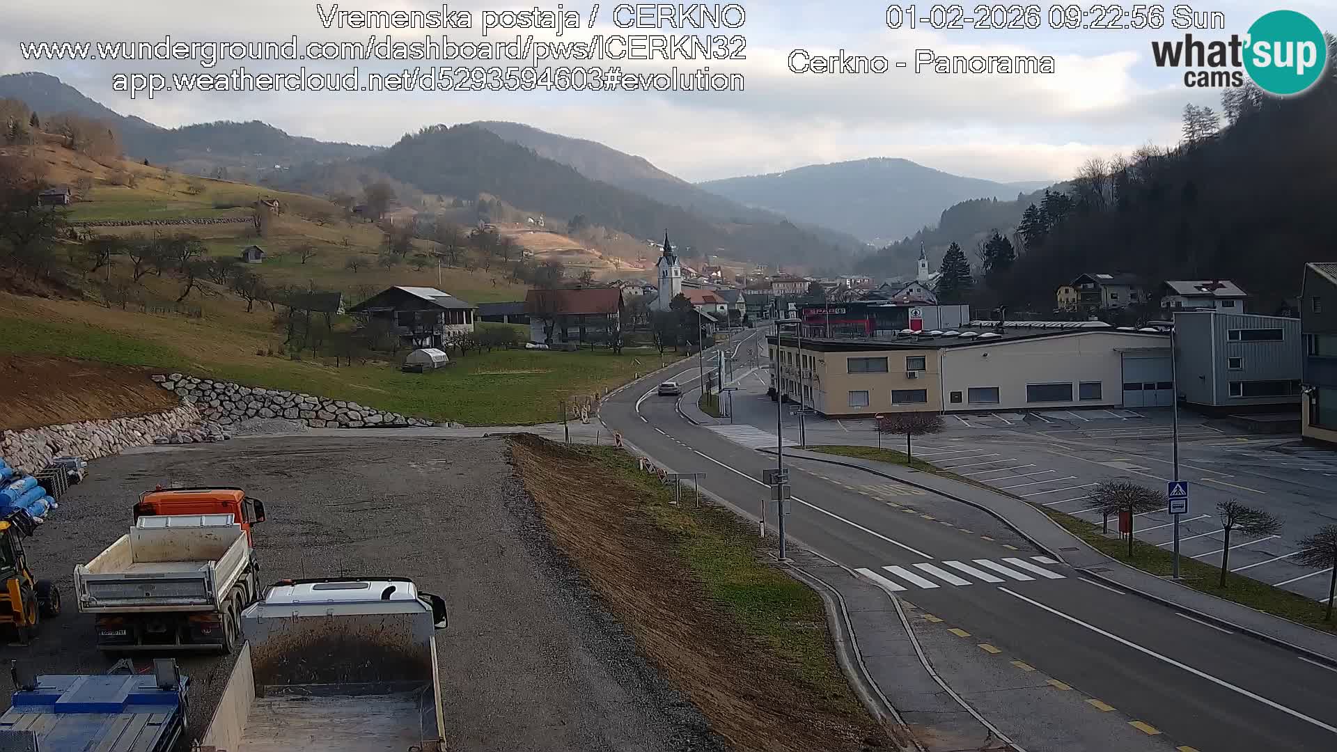 Cerkno city entrance Live Webcam