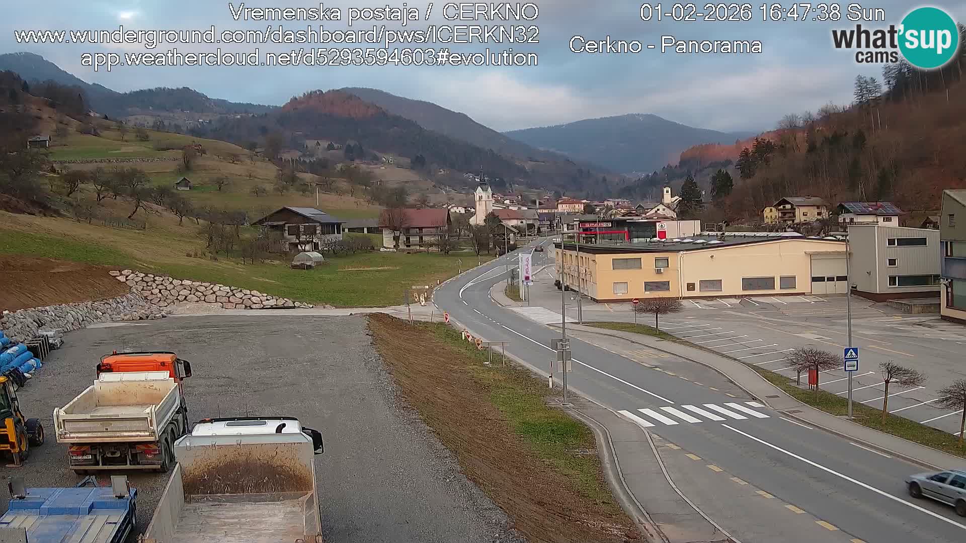 Cerkno city entrance Live Webcam