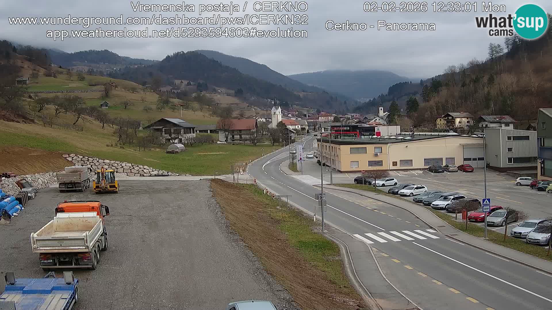 Cerkno entrada a la ciudad Webcam en vivo
