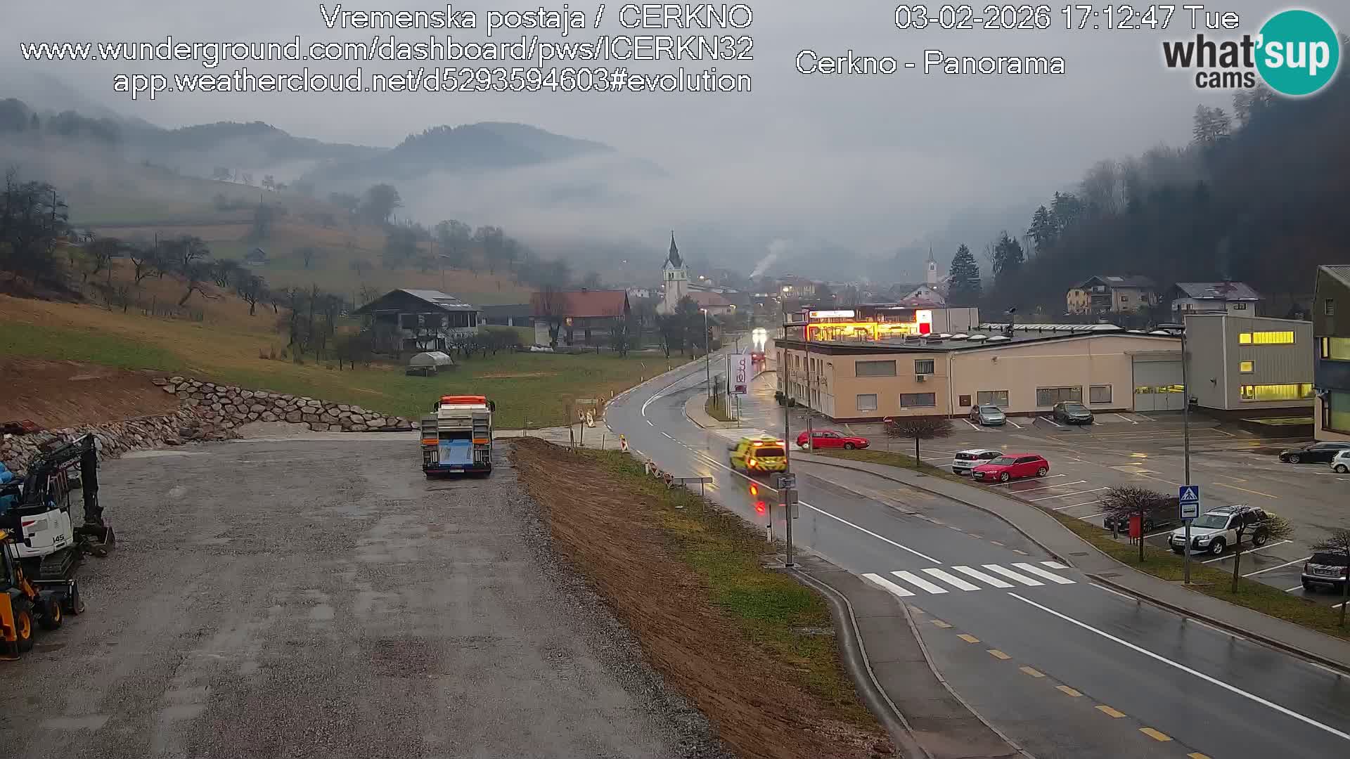 Webcam en direct – Entrée de la ville de Cerkno