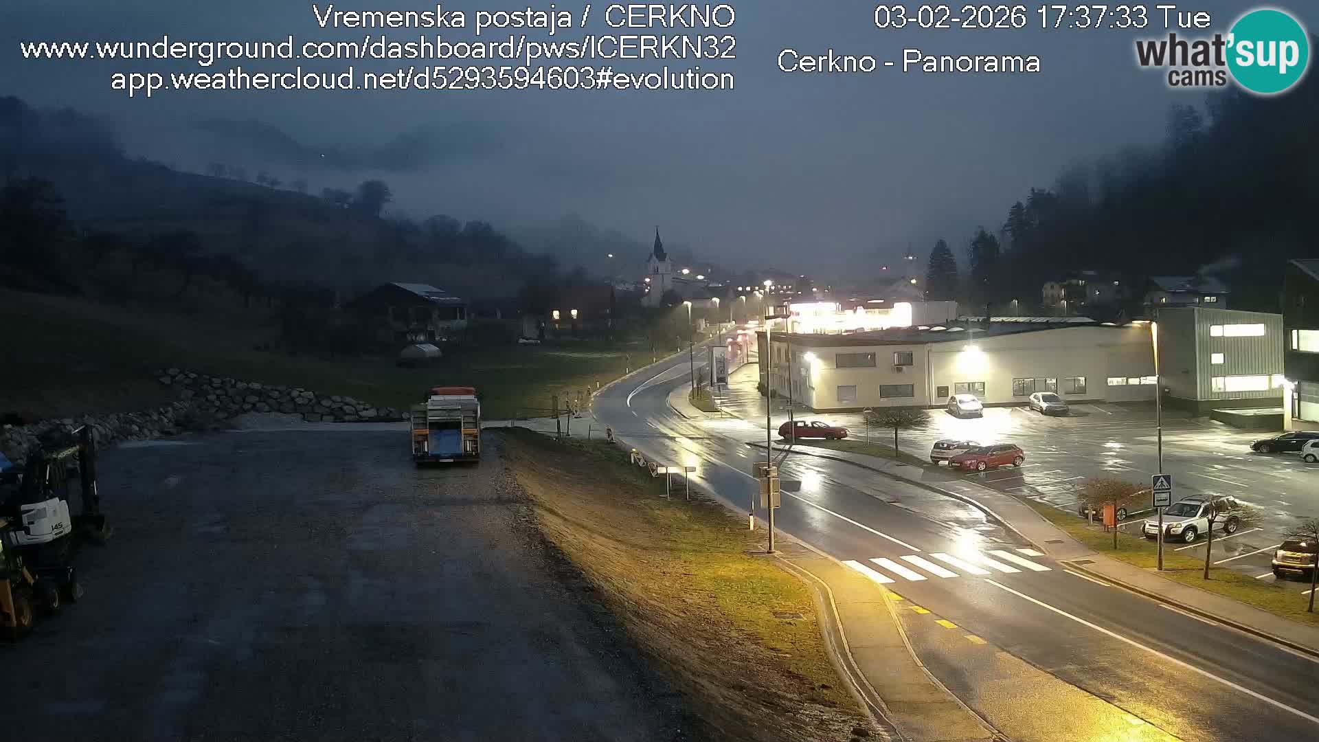 Cerkno entrada a la ciudad Webcam en vivo