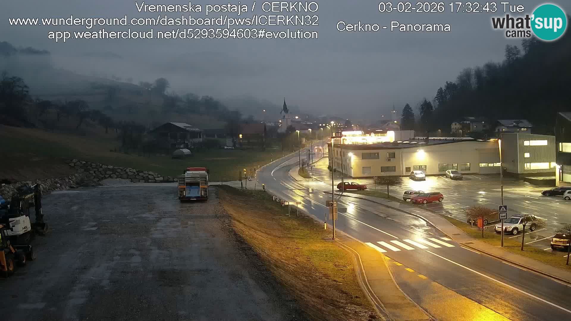 Cerkno city entrance Live Webcam