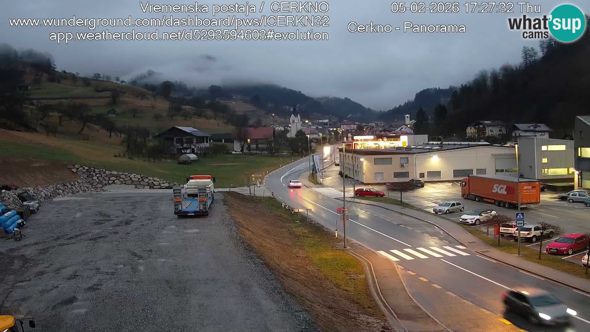 Cerkno entrada a la ciudad Webcam en vivo