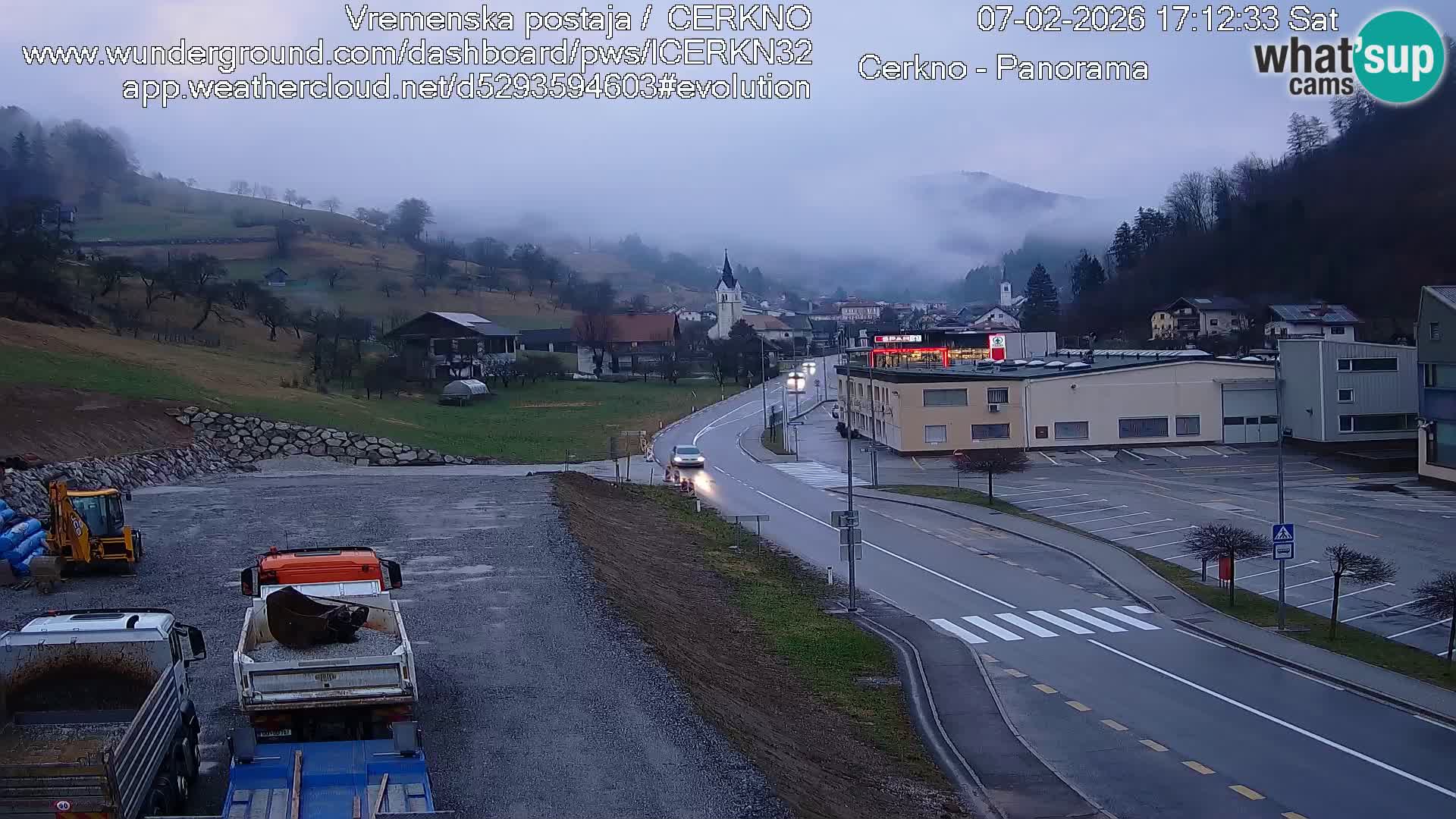 Webcam en direct – Entrée de la ville de Cerkno
