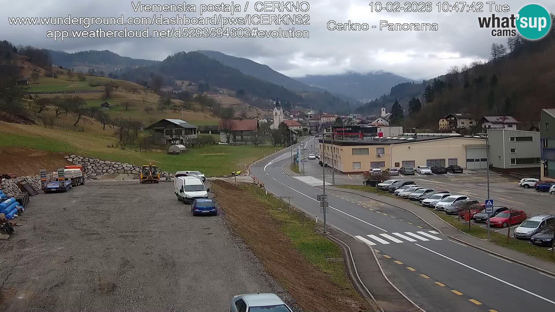 Webcam en direct – Entrée de la ville de Cerkno