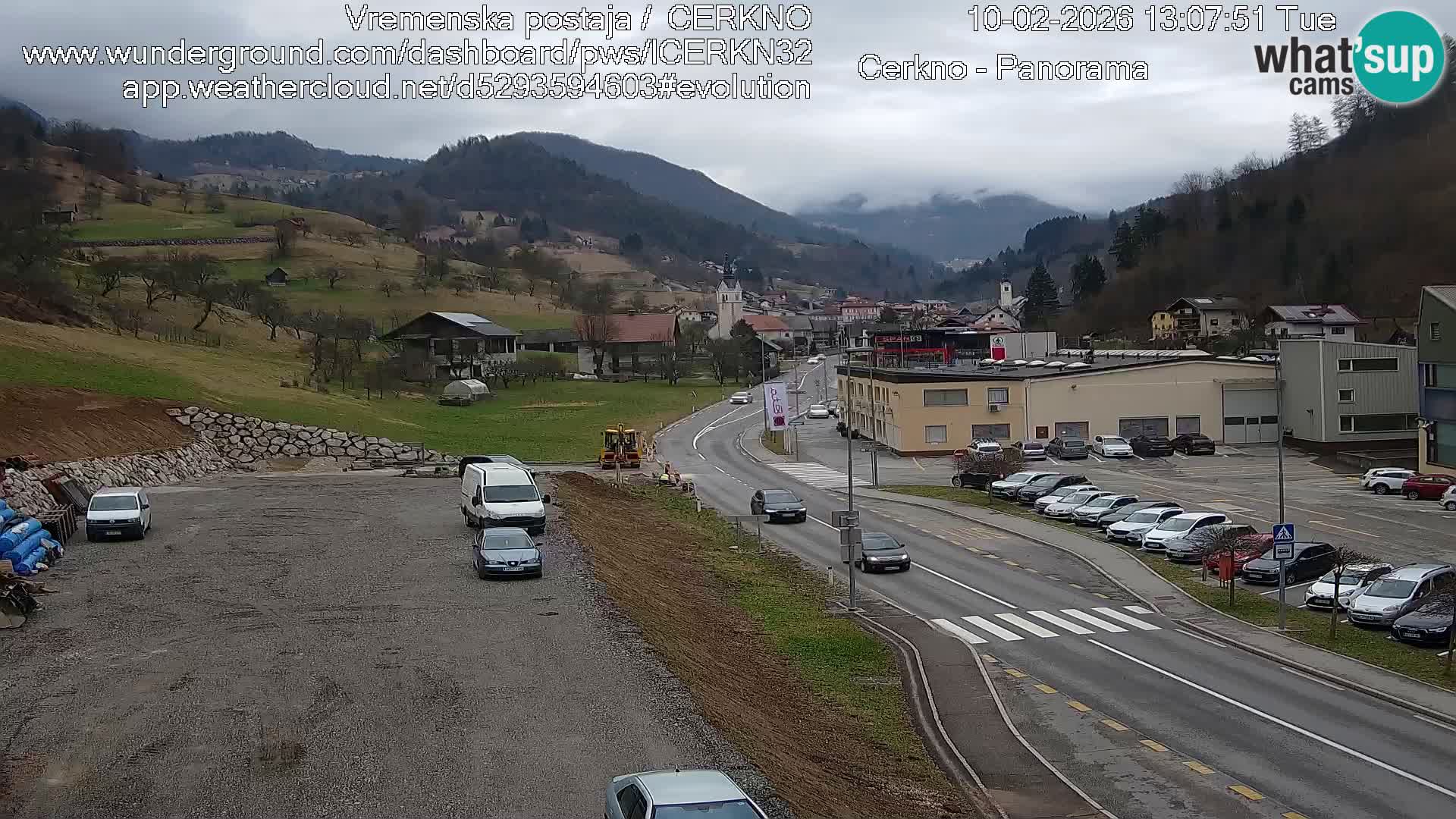 Webcam en direct – Entrée de la ville de Cerkno