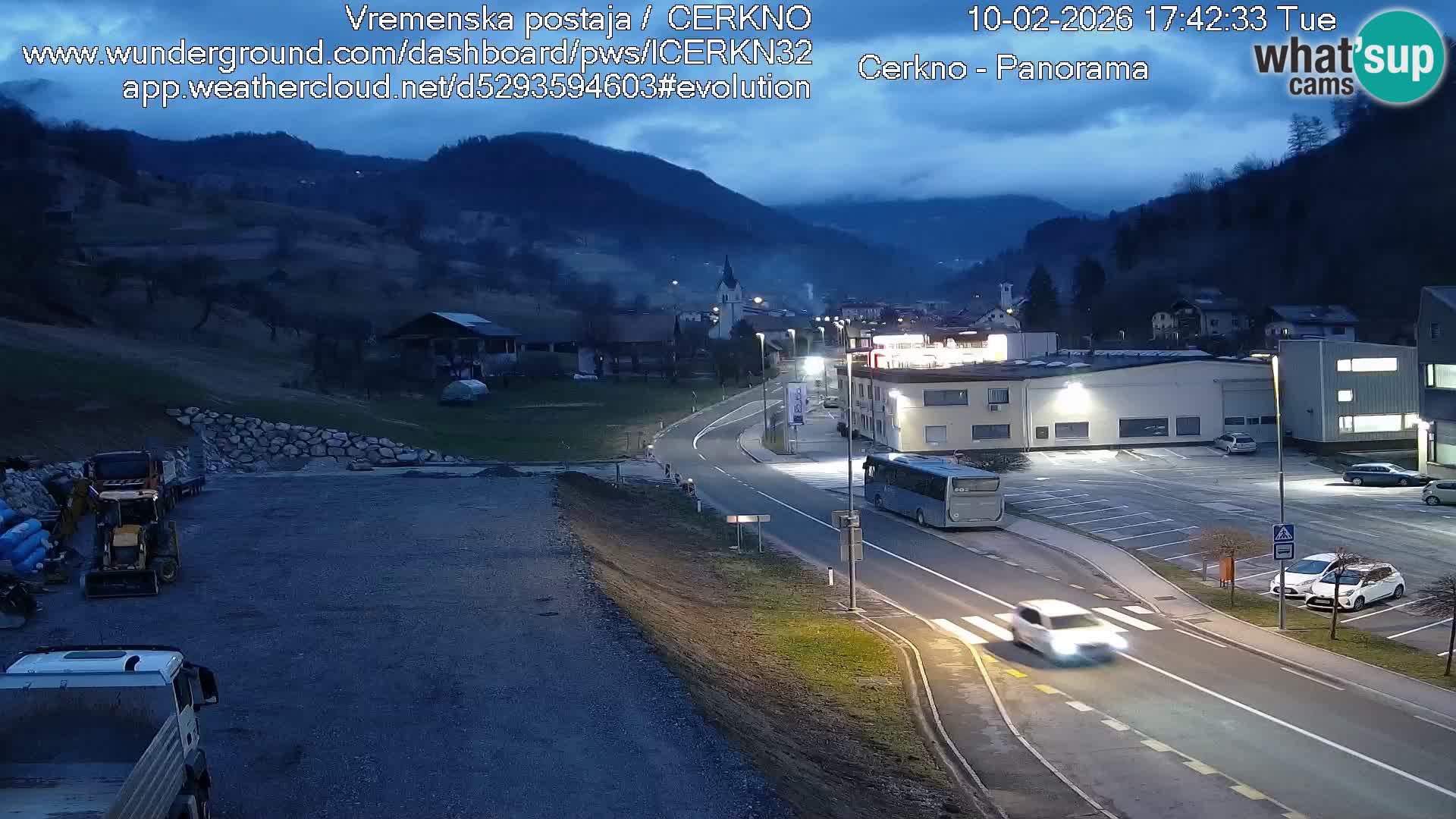 Cerkno city entrance Live Webcam