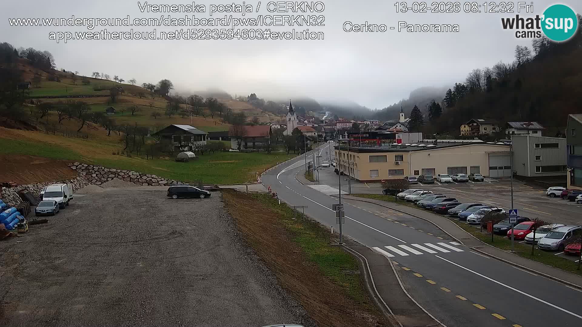 Webcam en direct – Entrée de la ville de Cerkno