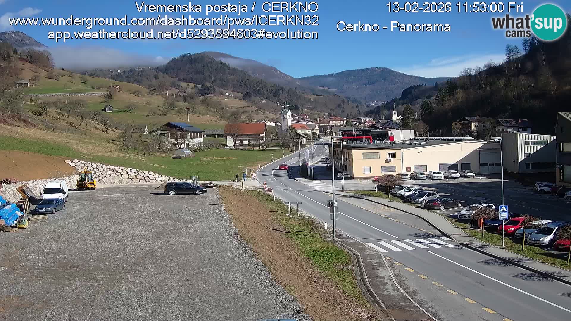 Webcam en direct – Entrée de la ville de Cerkno