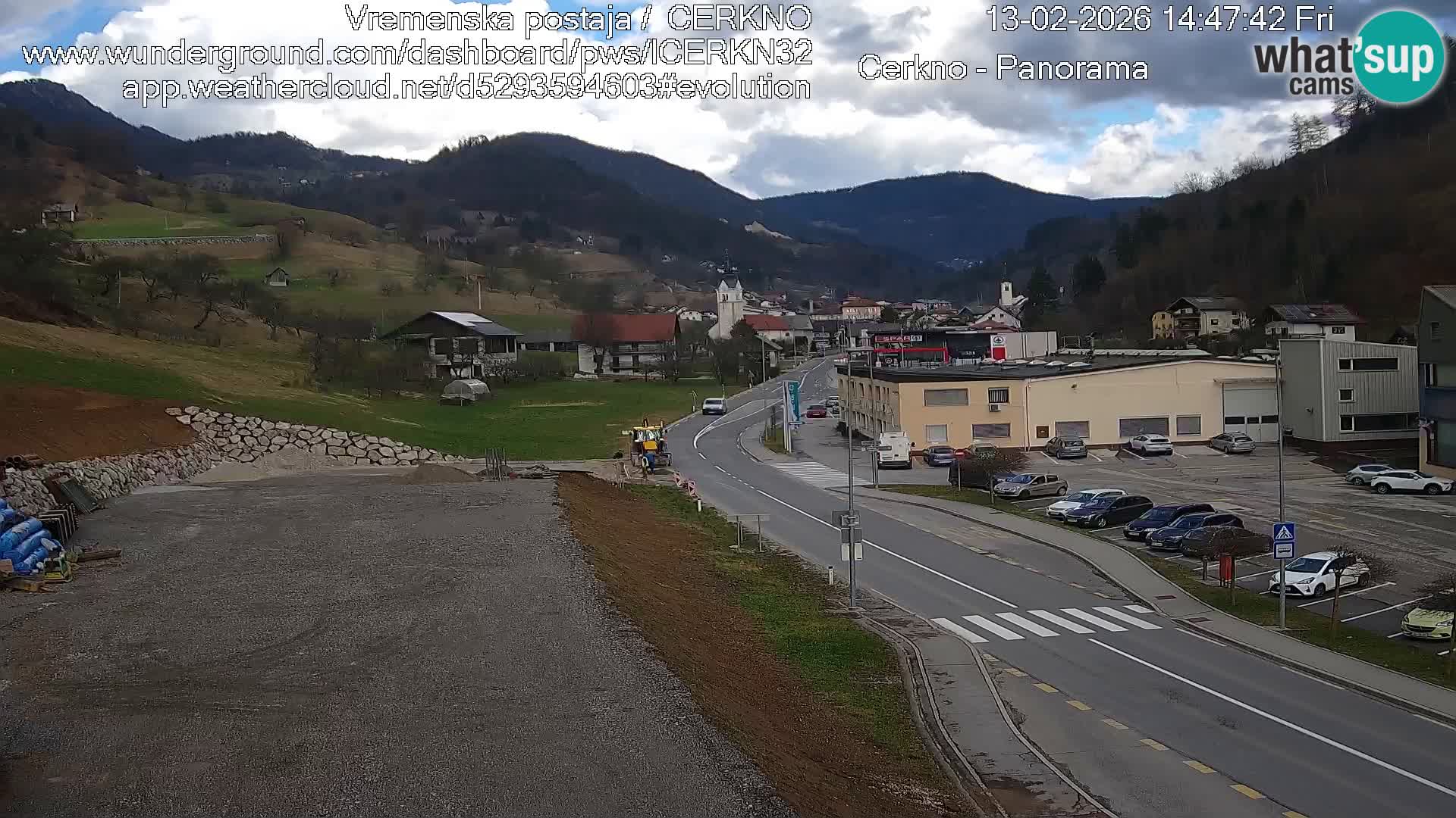 Cerkno city entrance Live Webcam