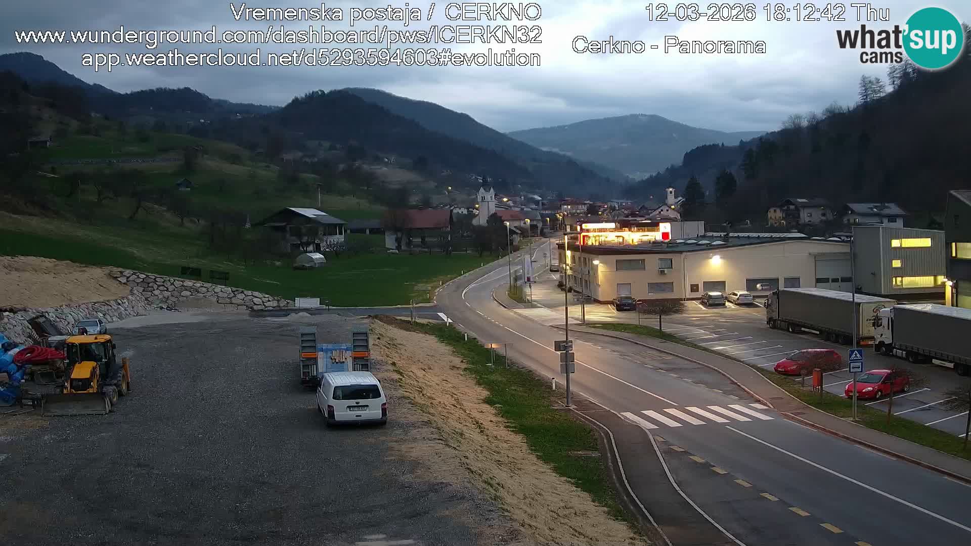 Cerkno city entrance Live Webcam