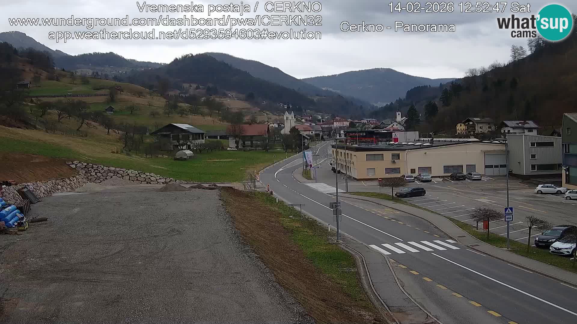 Cerkno city entrance Live Webcam