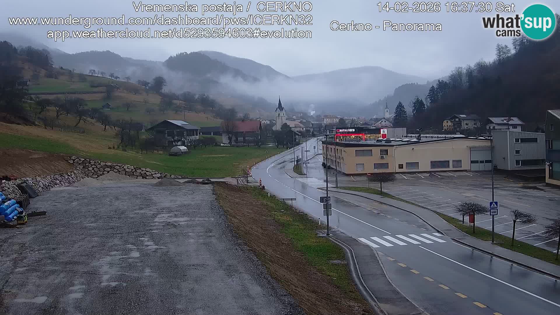 Cerkno city entrance Live Webcam