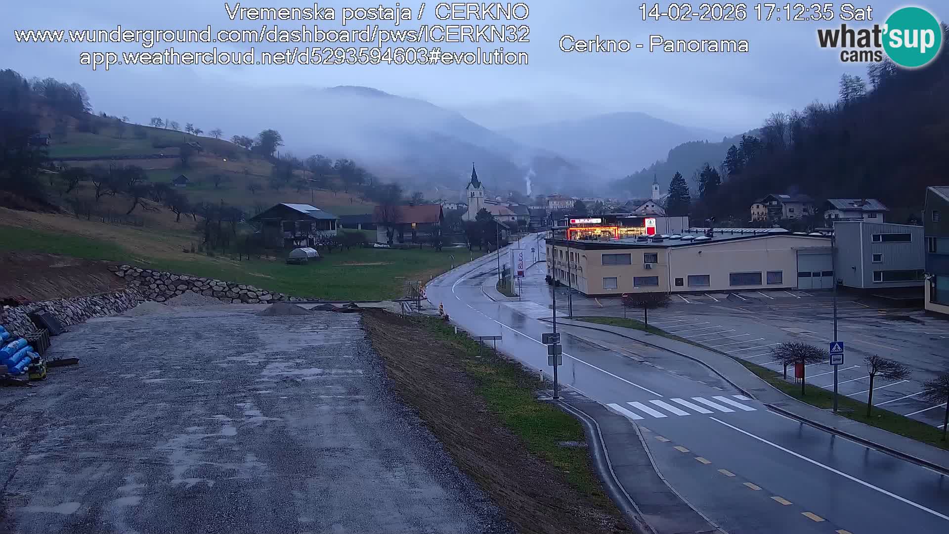 Cerkno city entrance Live Webcam