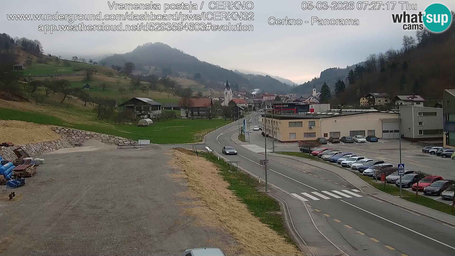 Cerkno city entrance Live Webcam