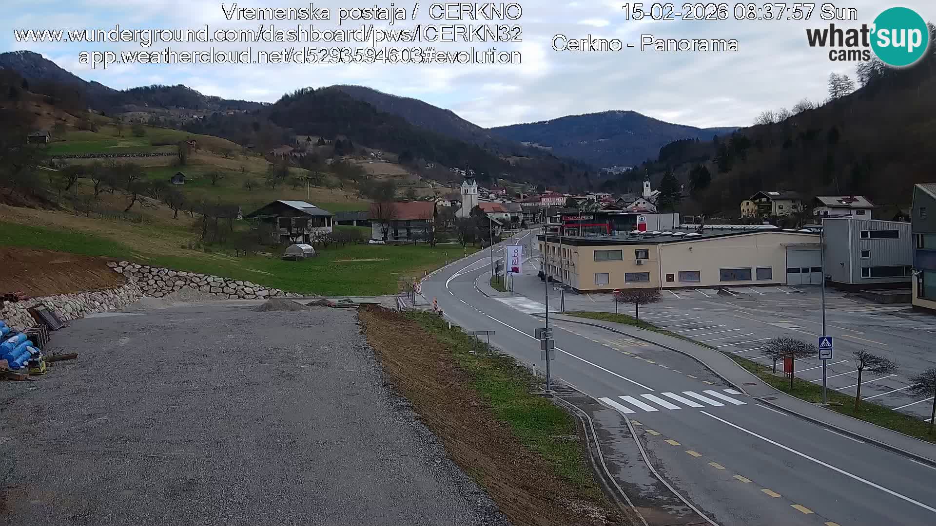 Cerkno city entrance Live Webcam