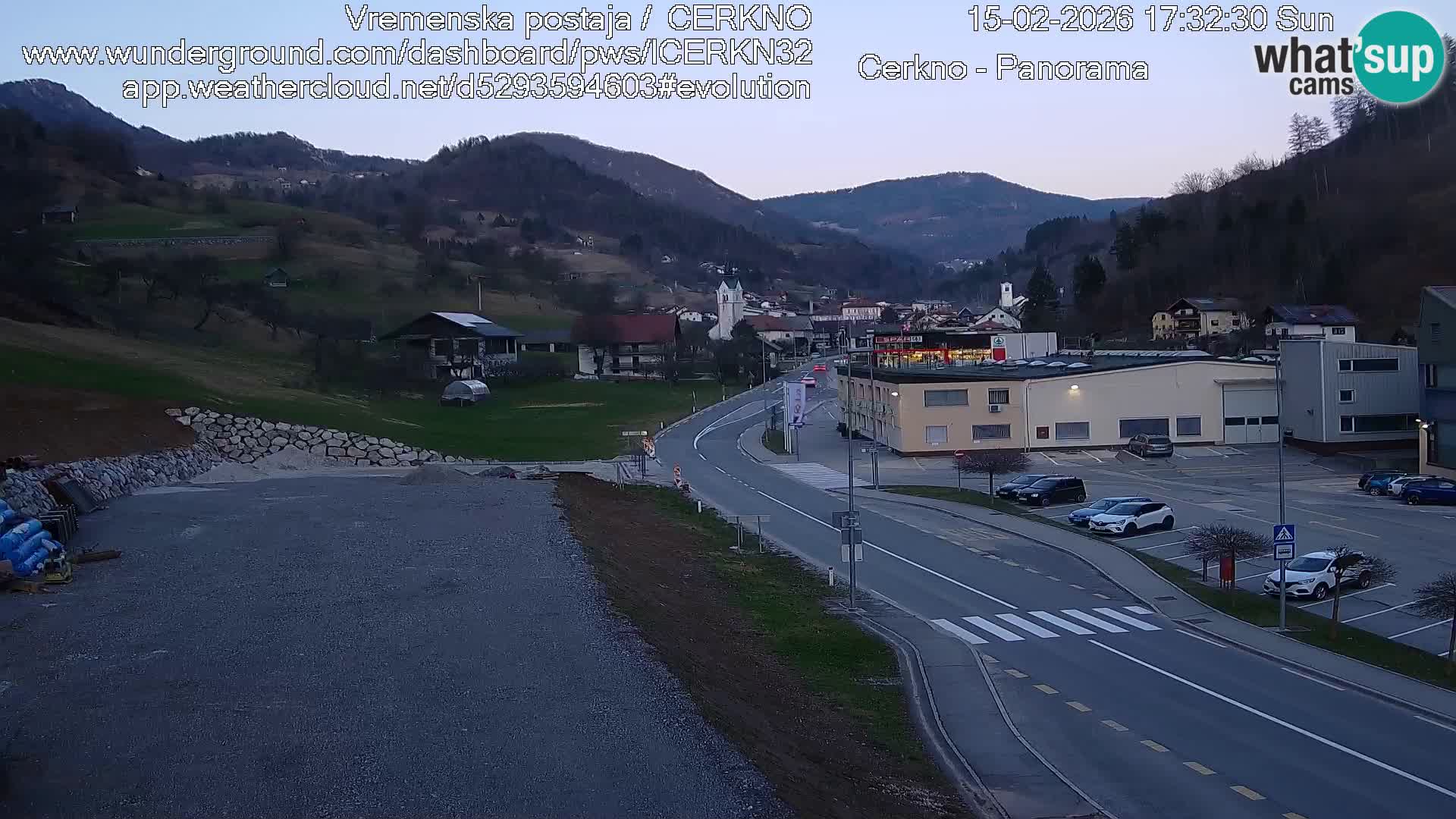 Cerkno city entrance Live Webcam