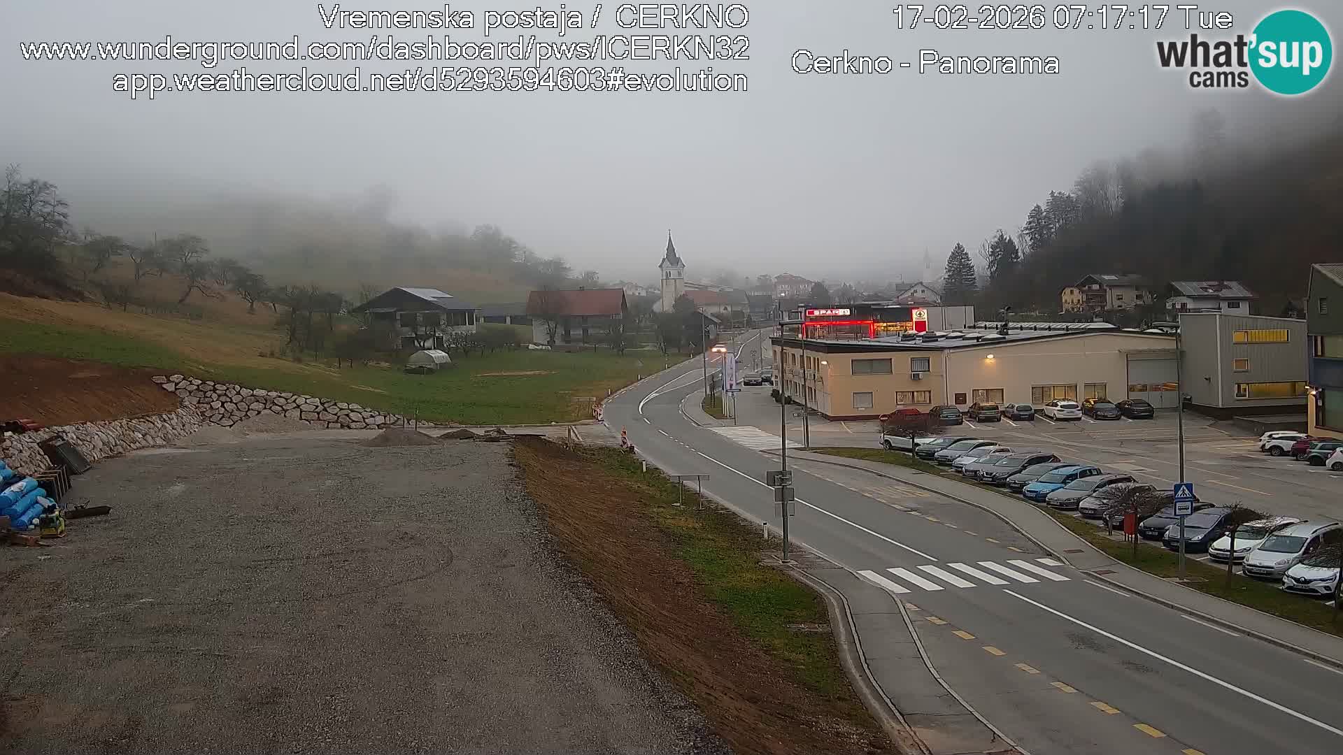 Webcam en direct – Entrée de la ville de Cerkno