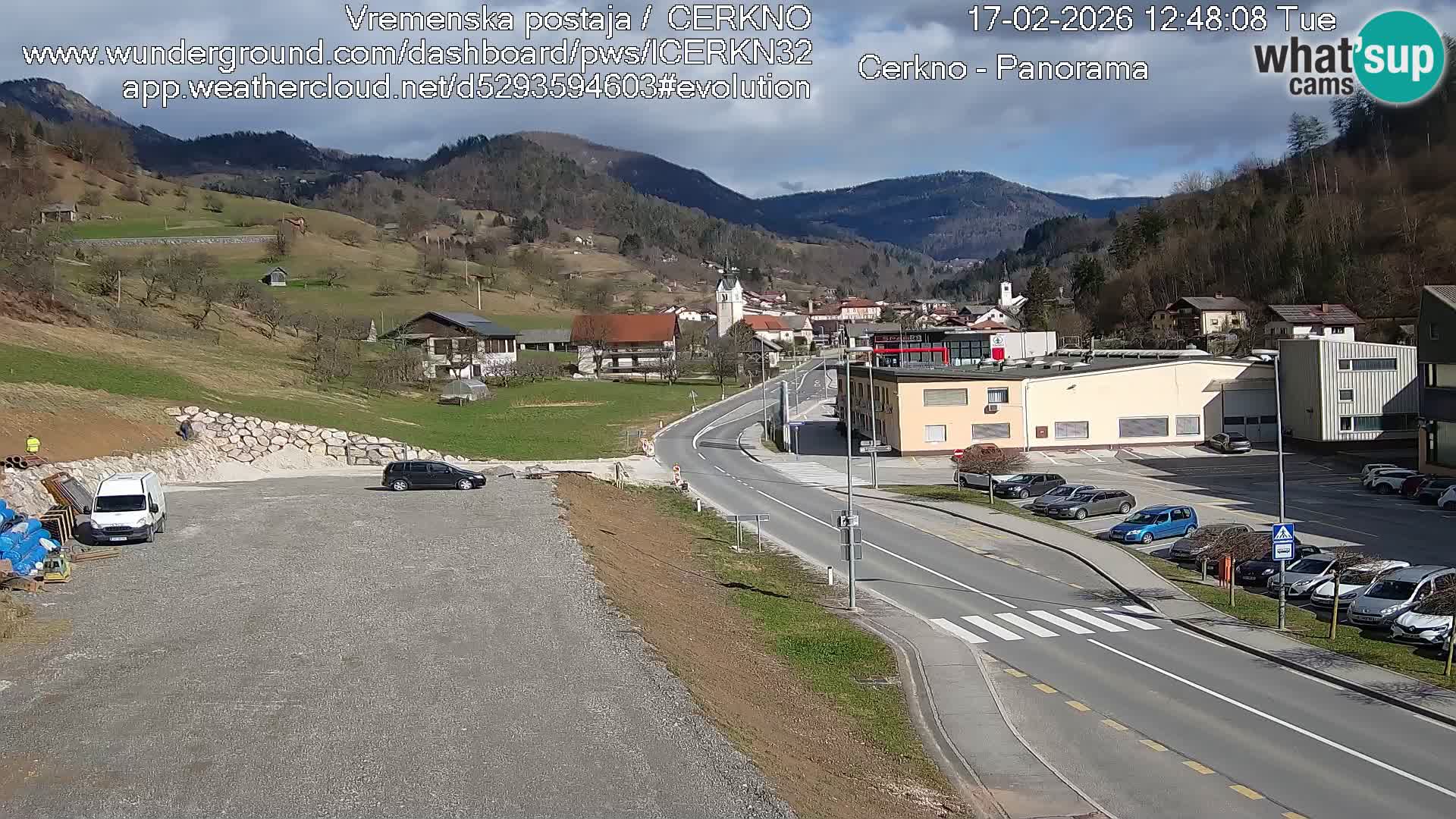 Cerkno city entrance Live Webcam
