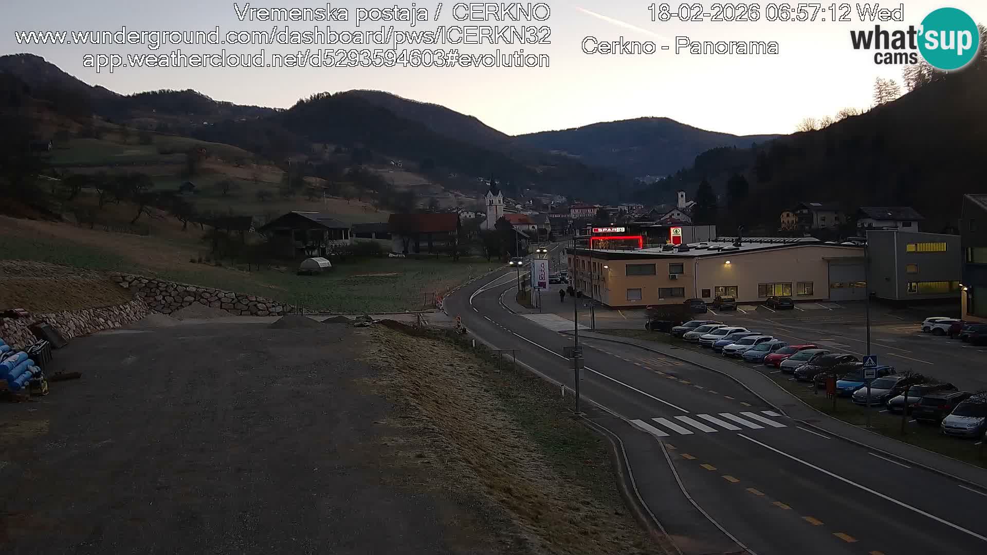 Cerkno city entrance Live Webcam
