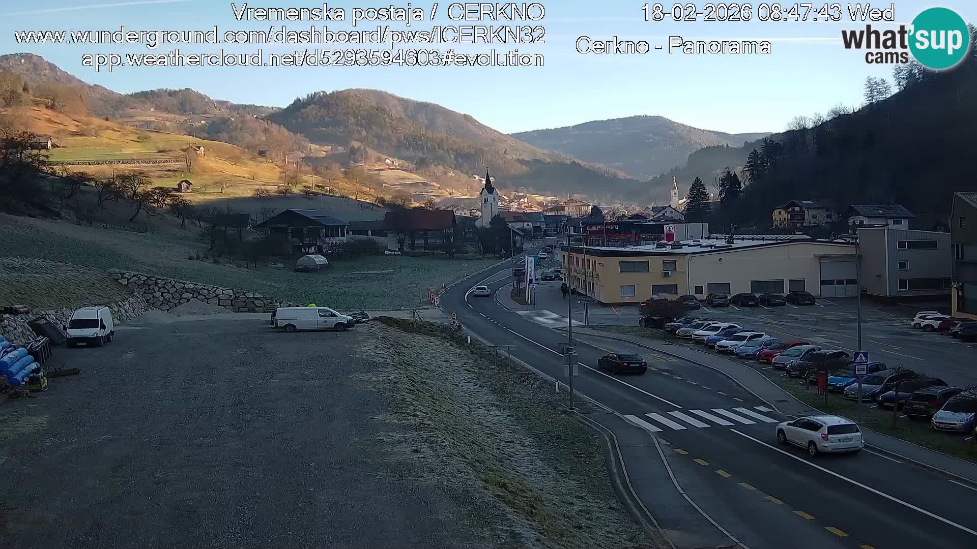 Webcam en direct – Entrée de la ville de Cerkno