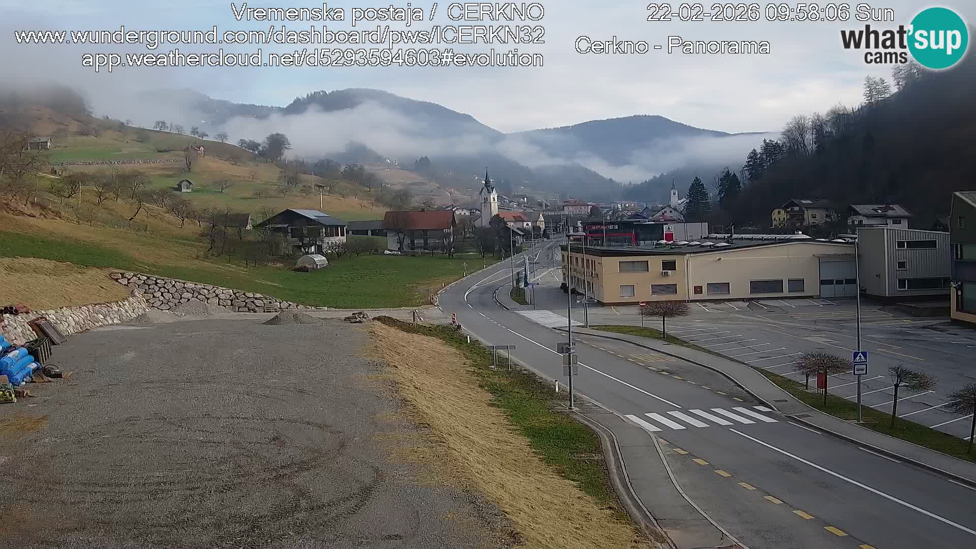 Cerkno city entrance Live Webcam