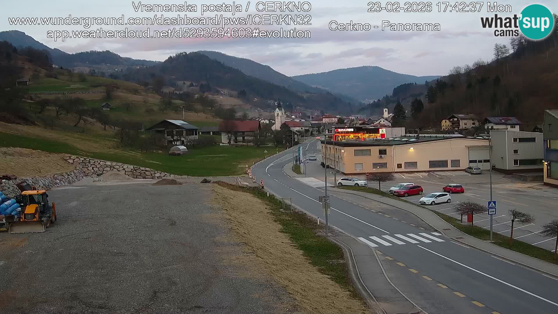 Cerkno city entrance Live Webcam