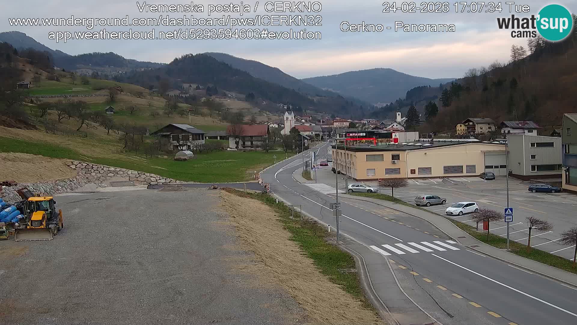 Cerkno city entrance Live Webcam