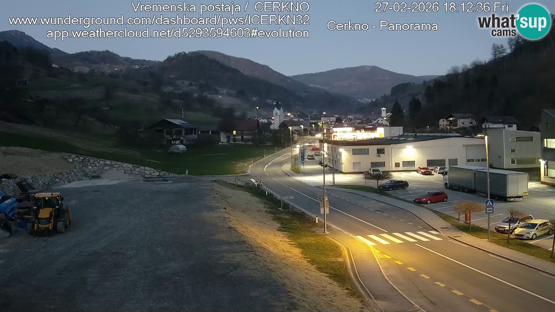 Webcam en direct – Entrée de la ville de Cerkno