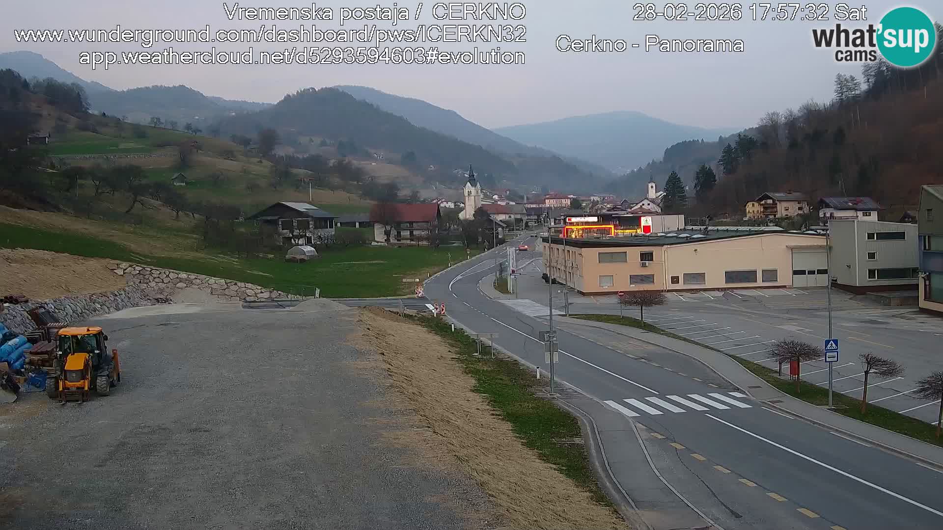 Cerkno city entrance Live Webcam