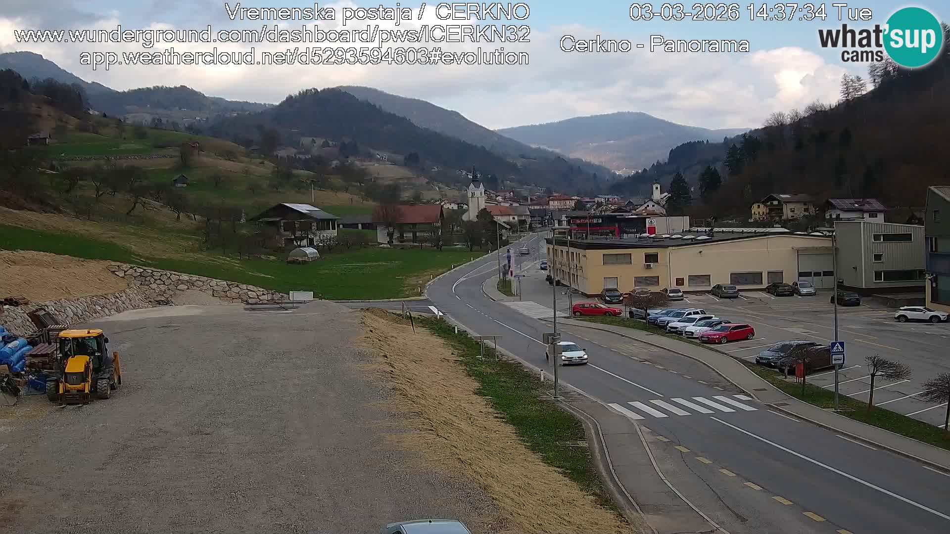 Cerkno city entrance Live Webcam