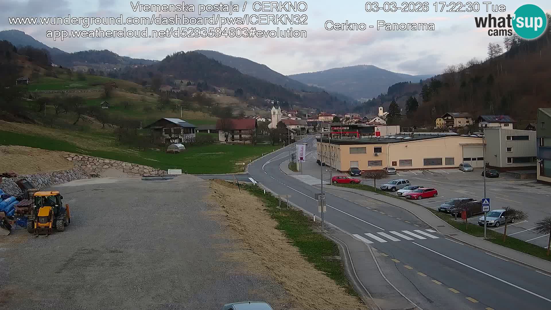 Cerkno entrada a la ciudad Webcam en vivo