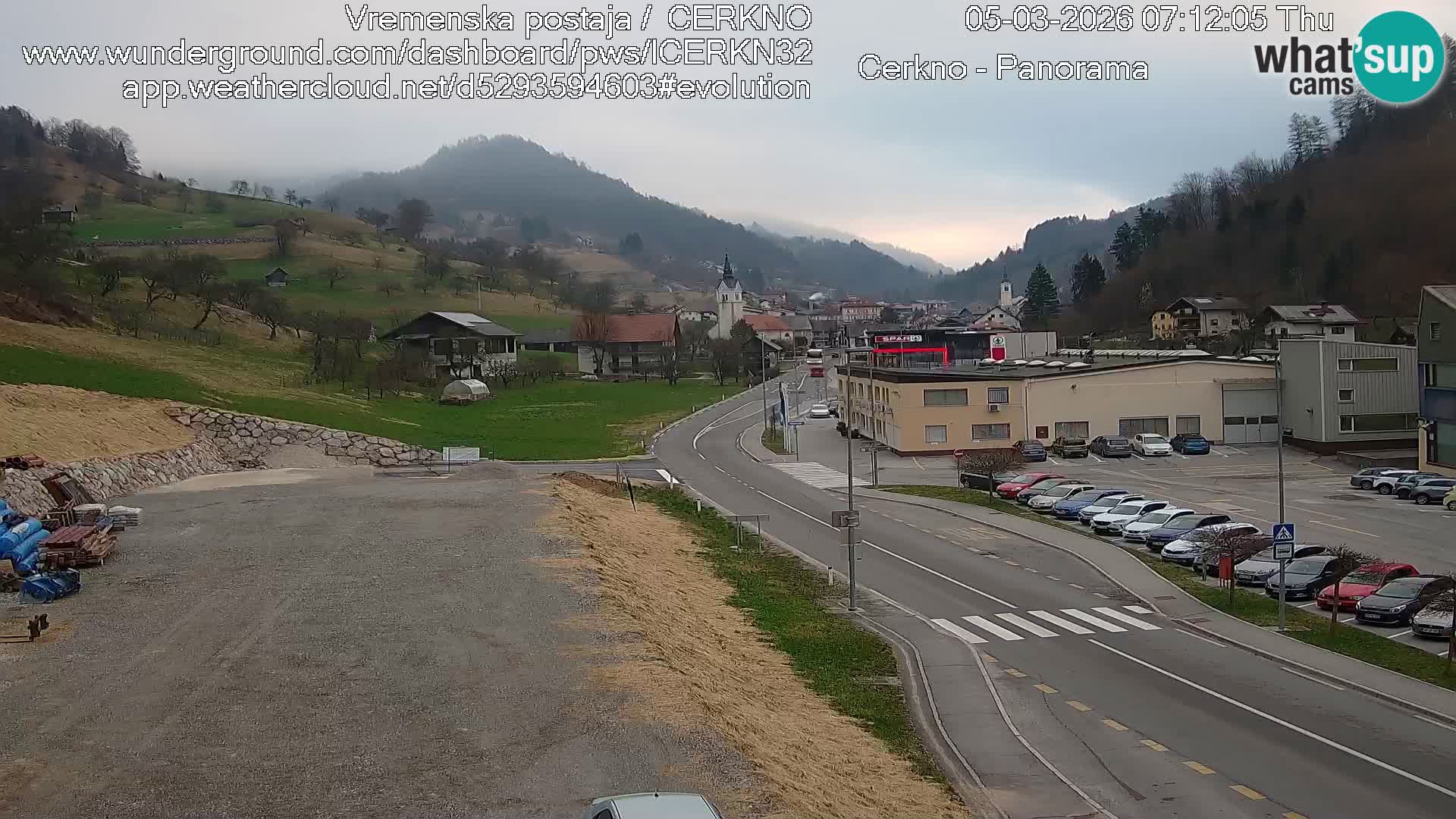 Cerkno city entrance Live Webcam