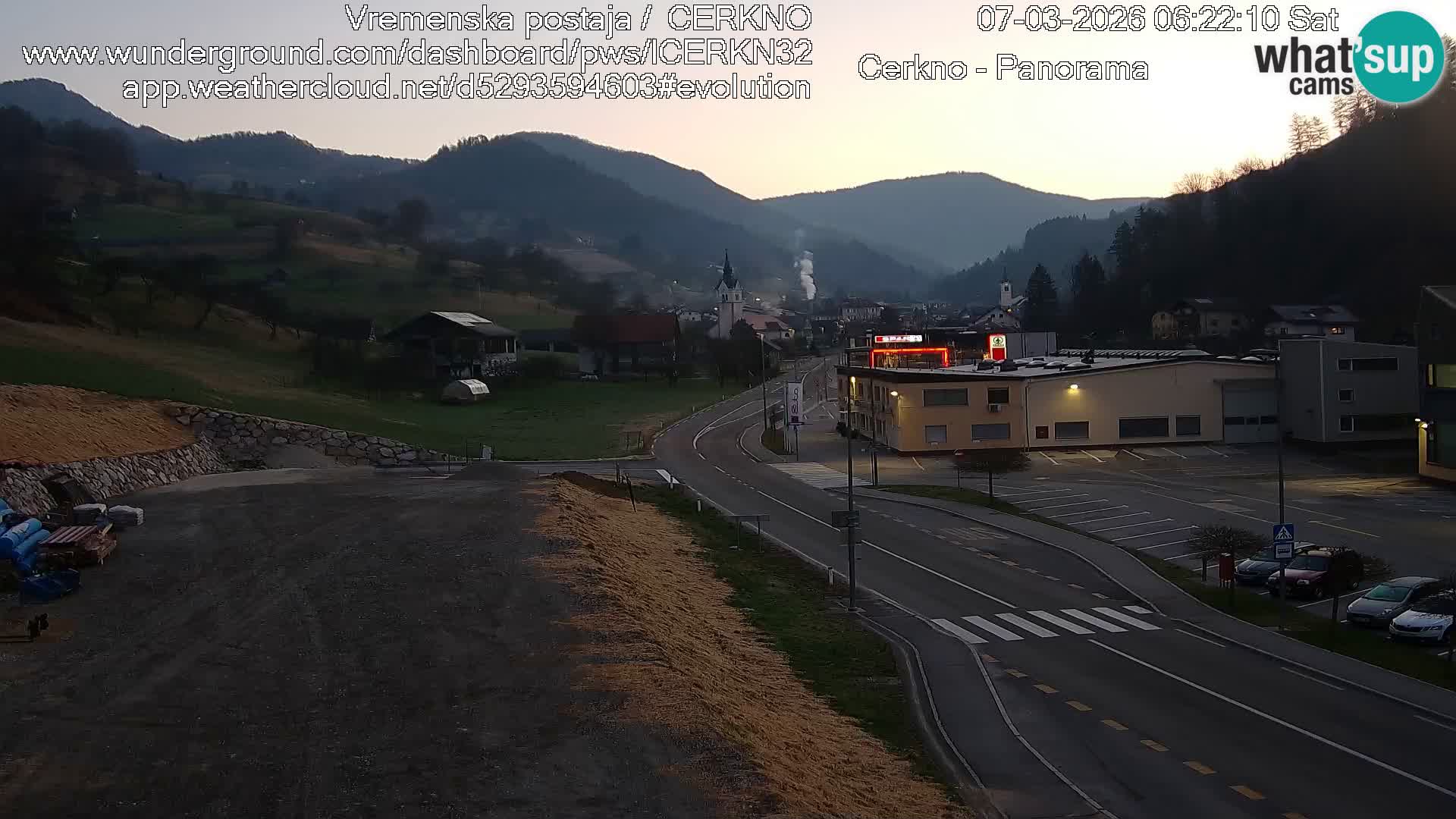 Cerkno city entrance Live Webcam