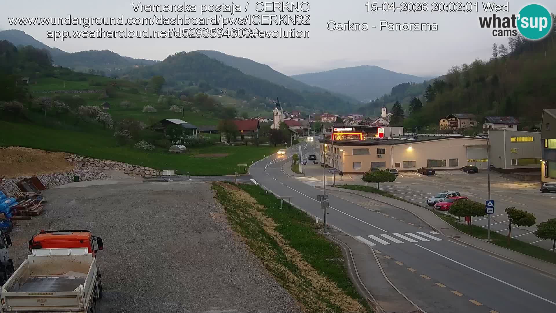 Cerkno entrada a la ciudad Webcam en vivo