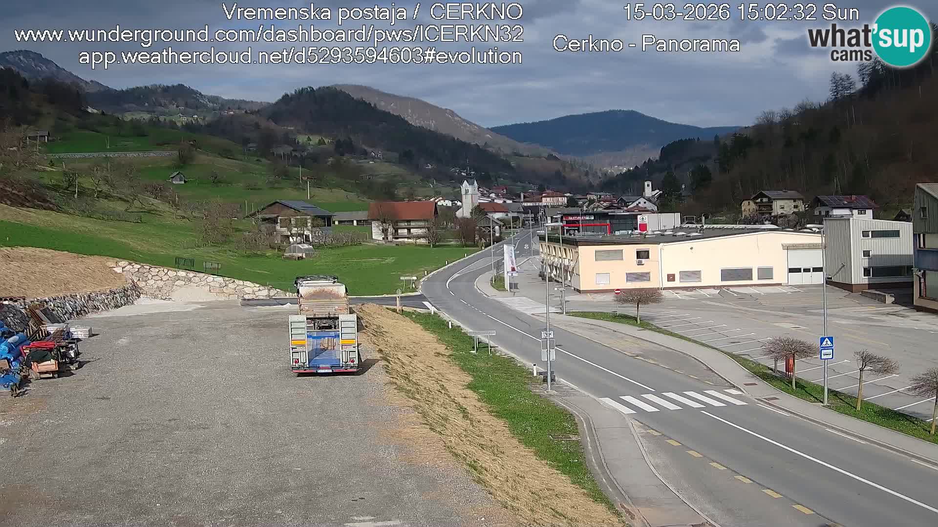 Cerkno city entrance Live Webcam