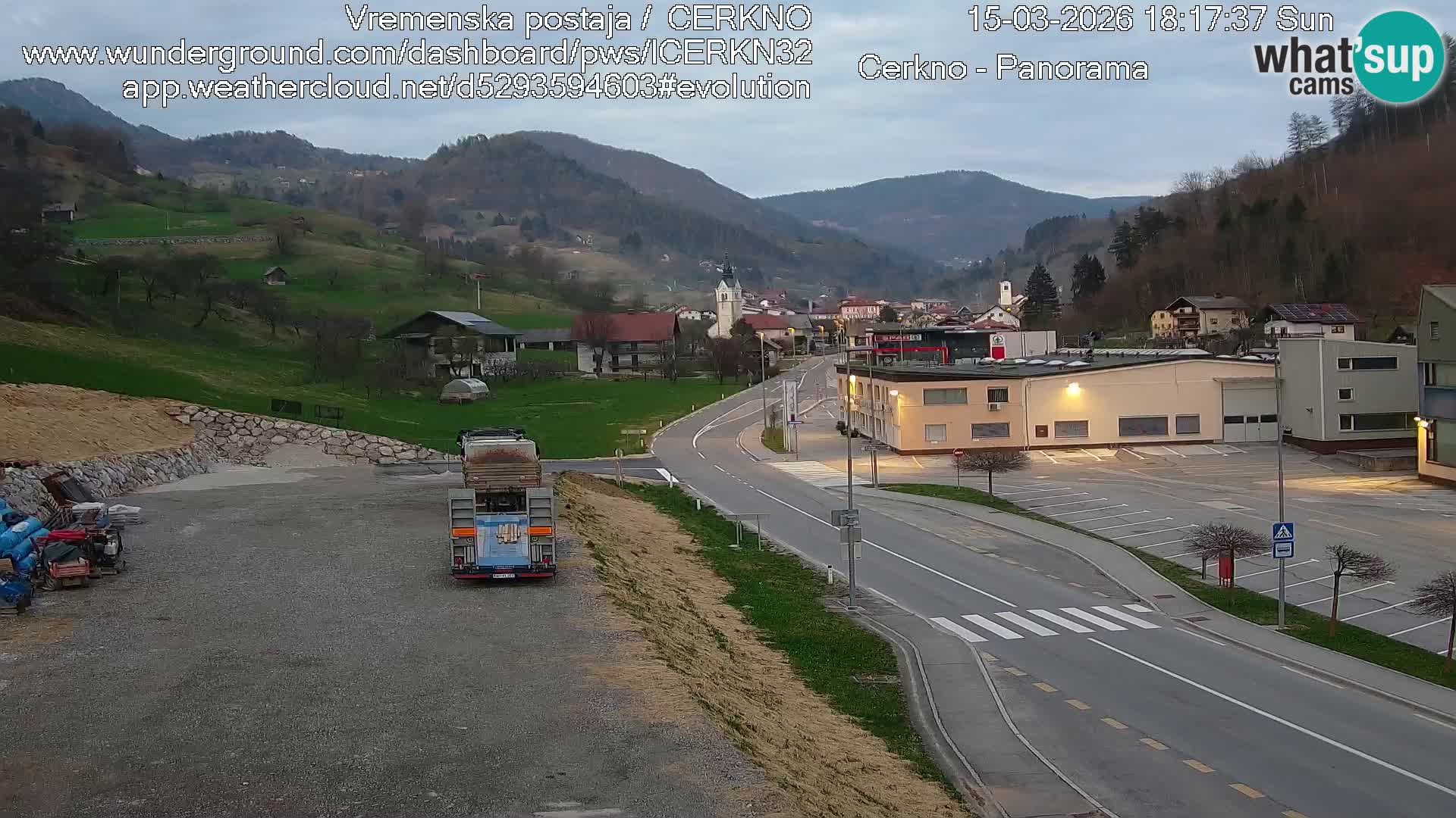 Cerkno city entrance Live Webcam