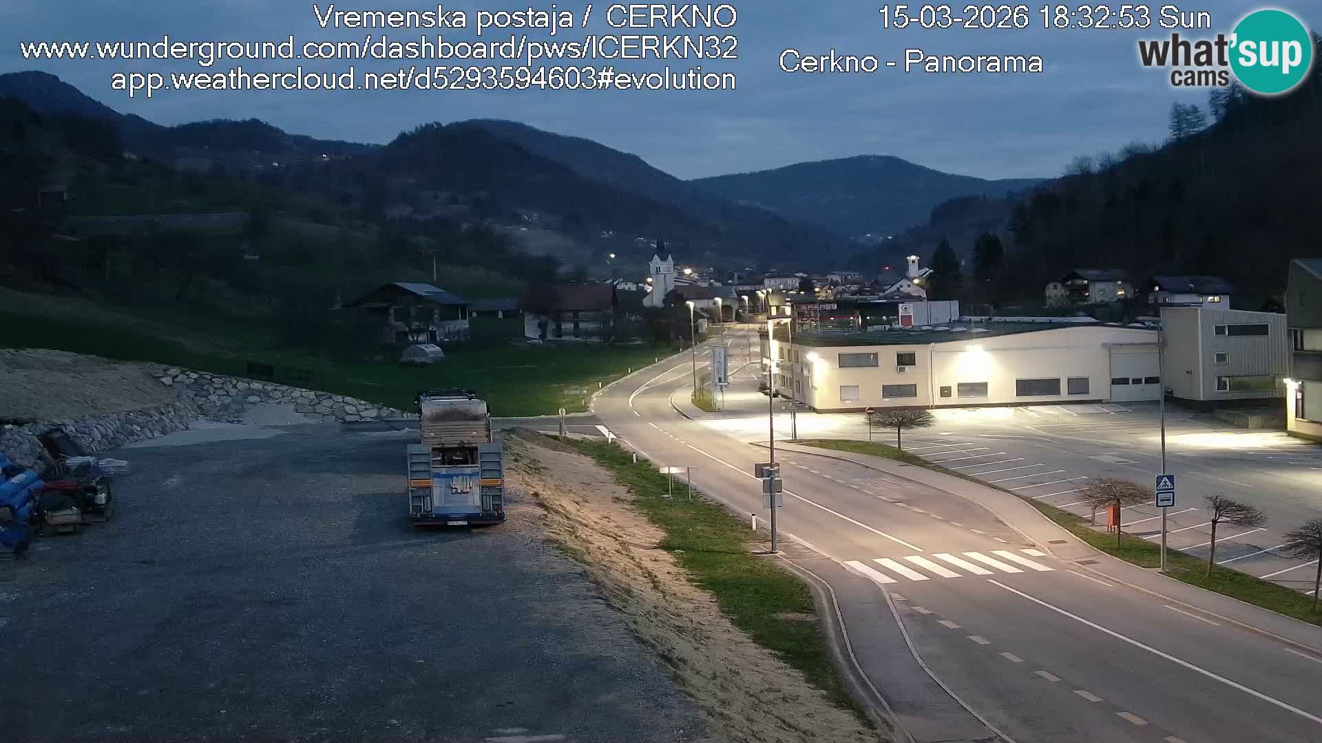 Cerkno city entrance Live Webcam