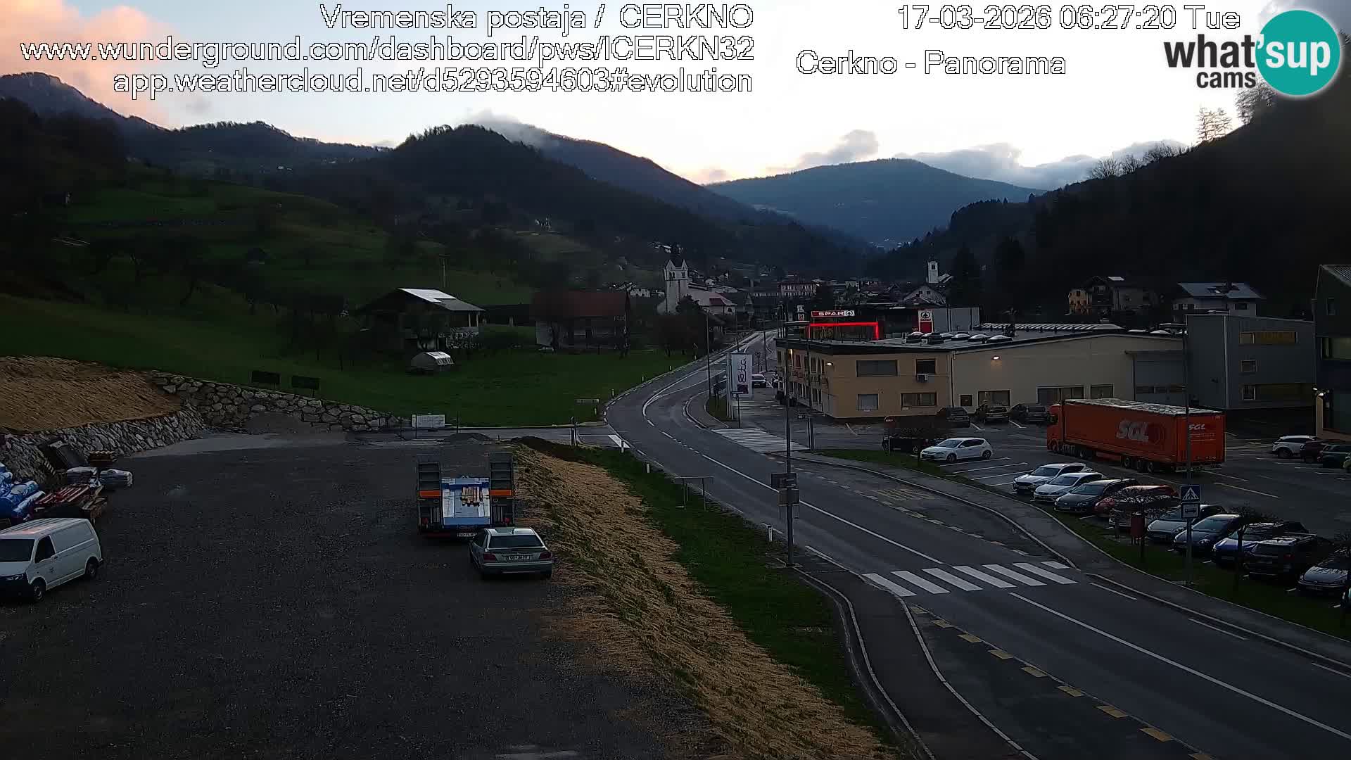 Cerkno city entrance Live Webcam