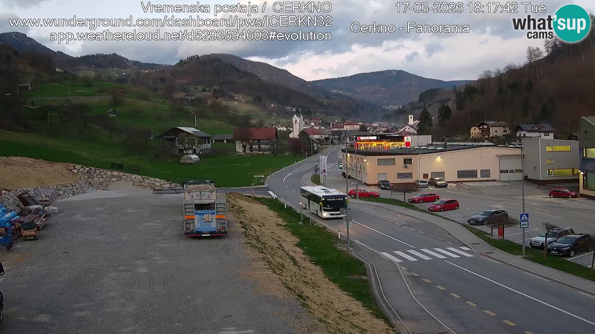 Cerkno city entrance Live Webcam