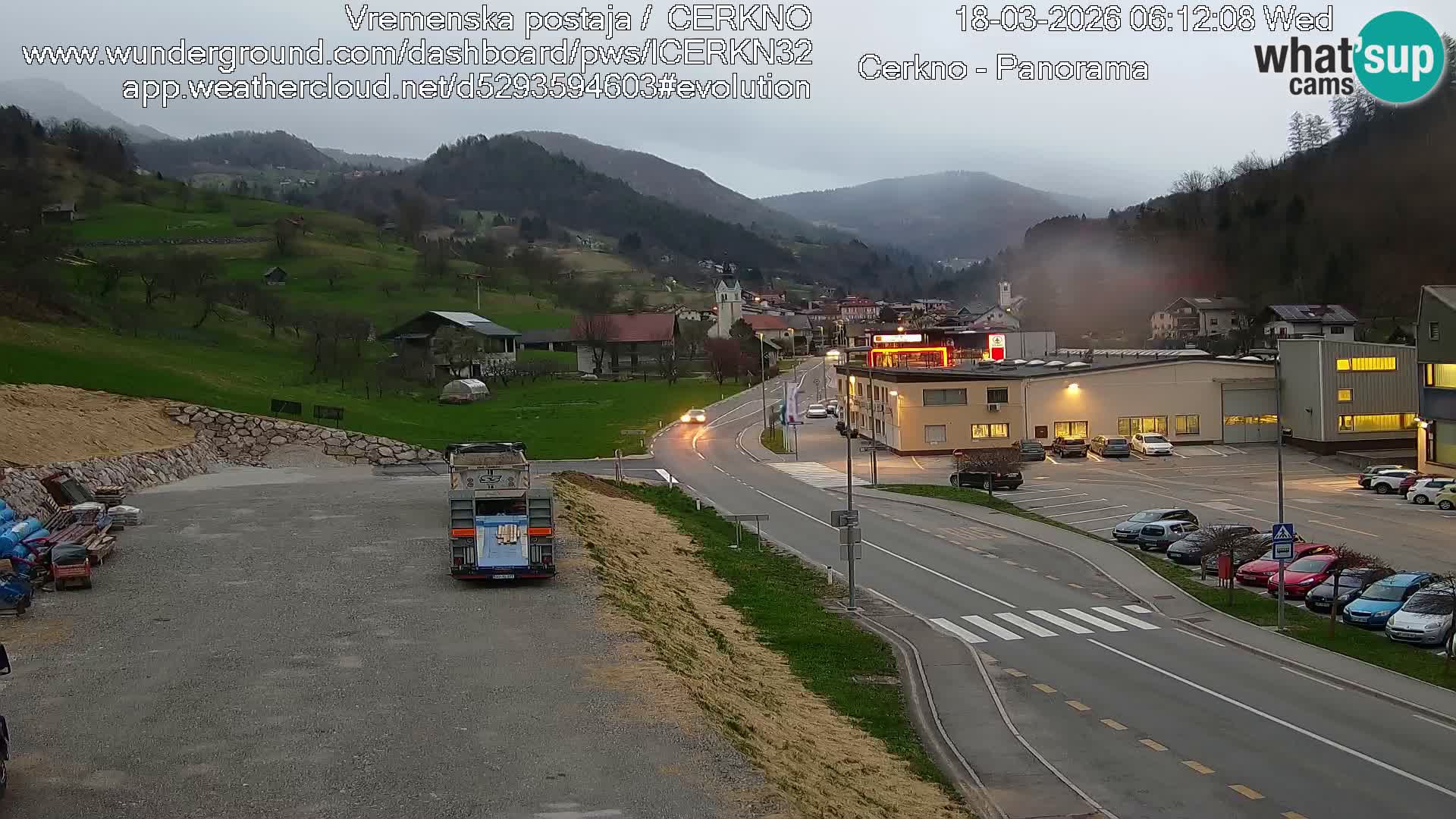 Cerkno city entrance Live Webcam