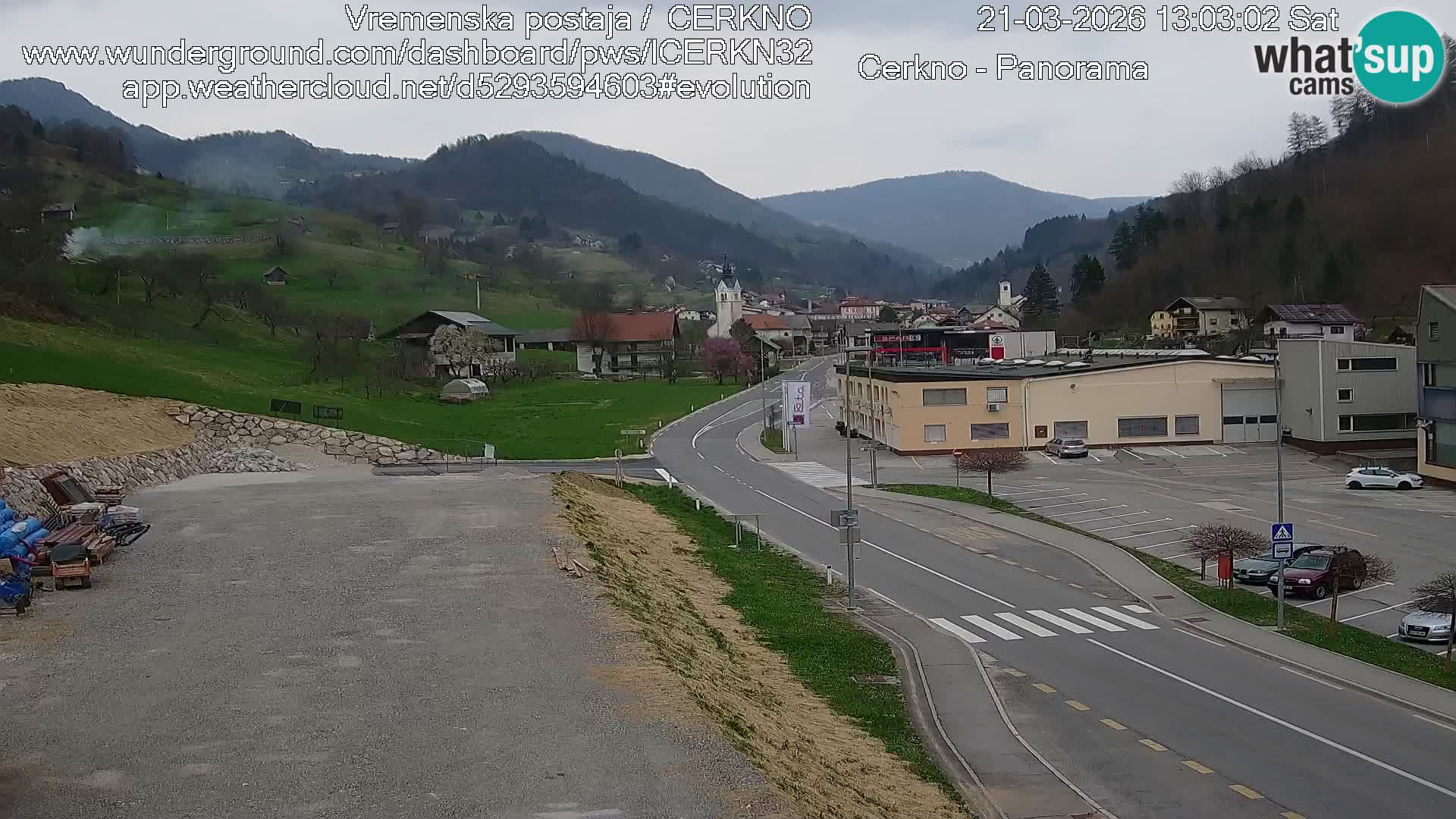 Cerkno city entrance Live Webcam
