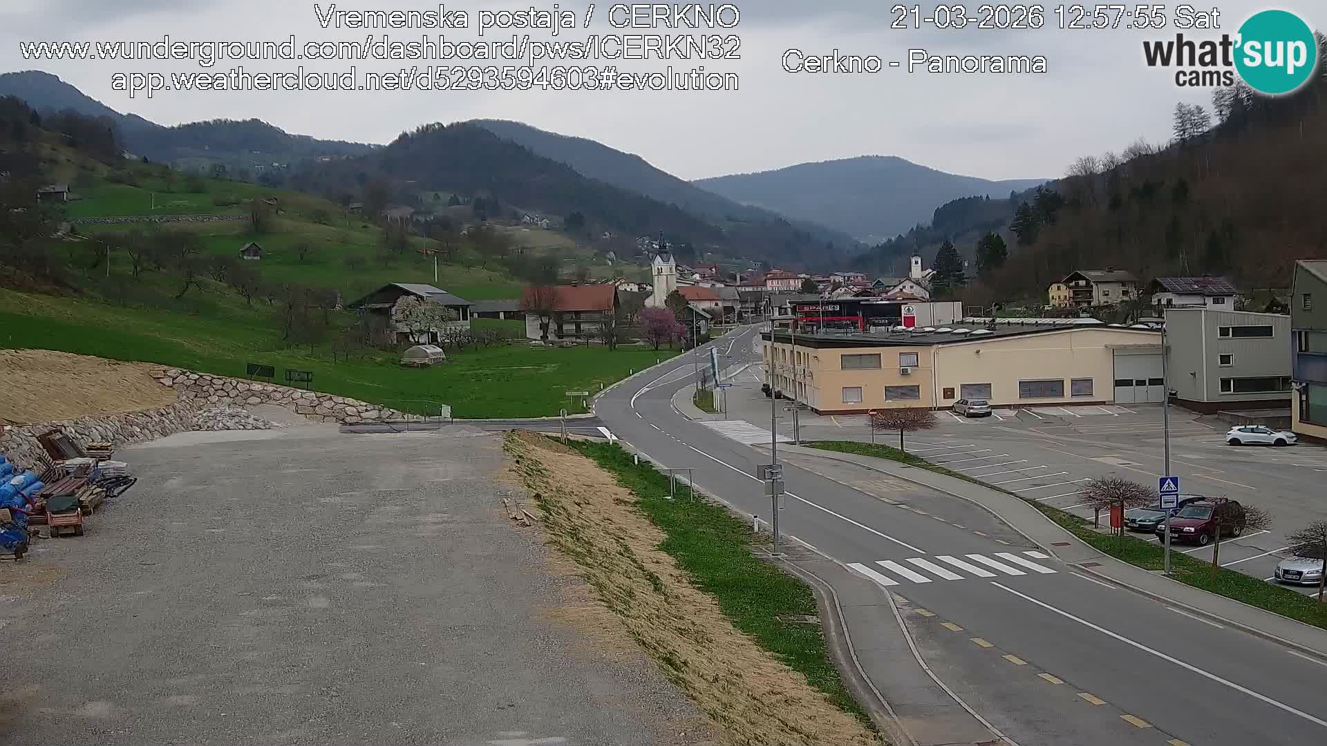 Cerkno city entrance Live Webcam