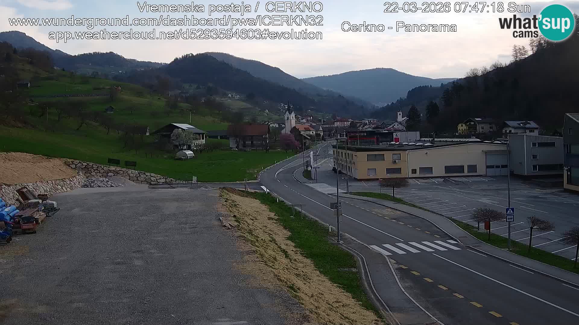 Cerkno city entrance Live Webcam