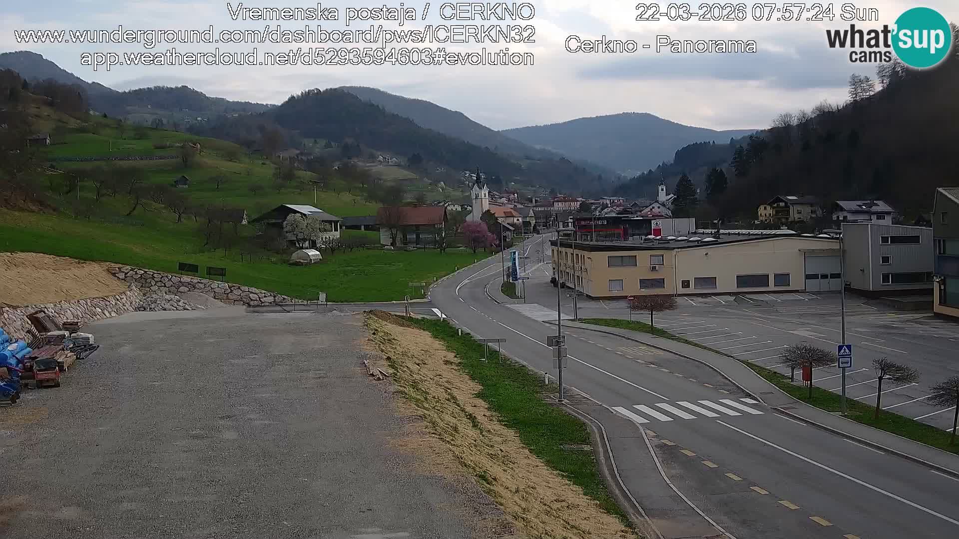 Cerkno city entrance Live Webcam