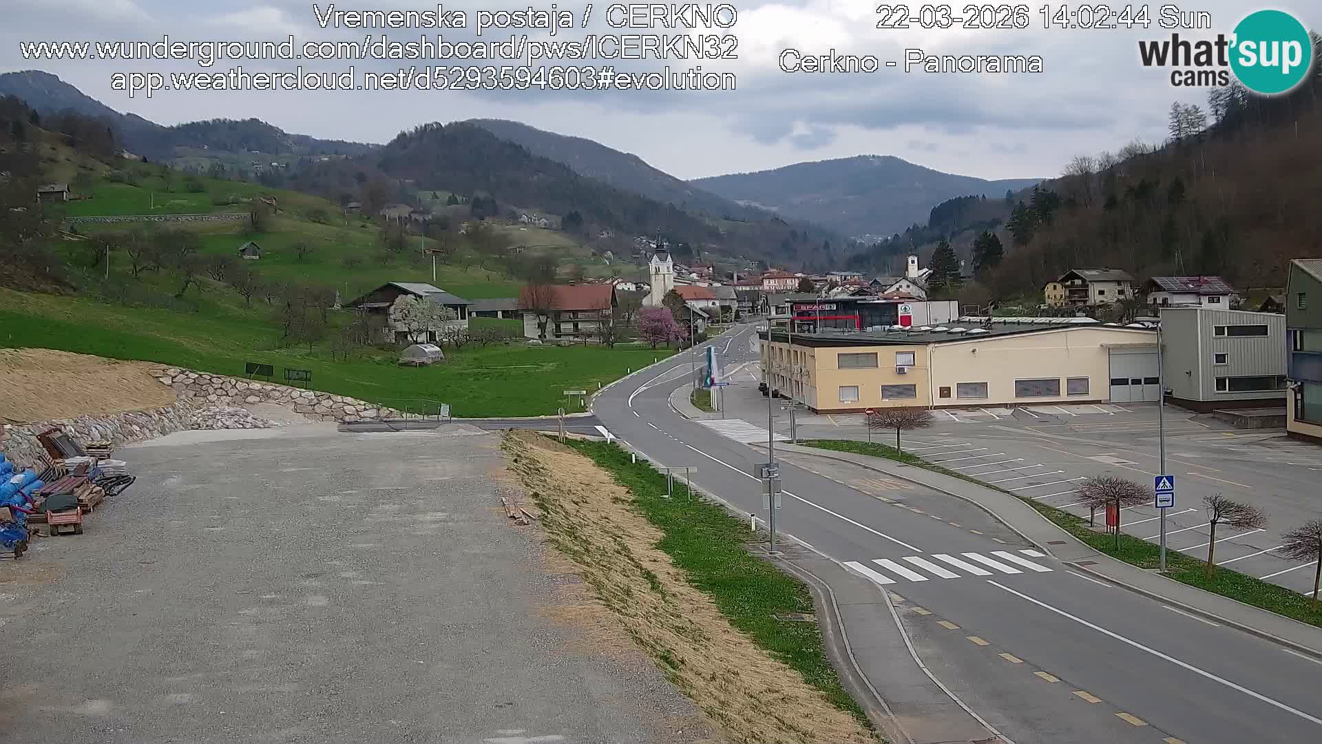 Cerkno city entrance Live Webcam