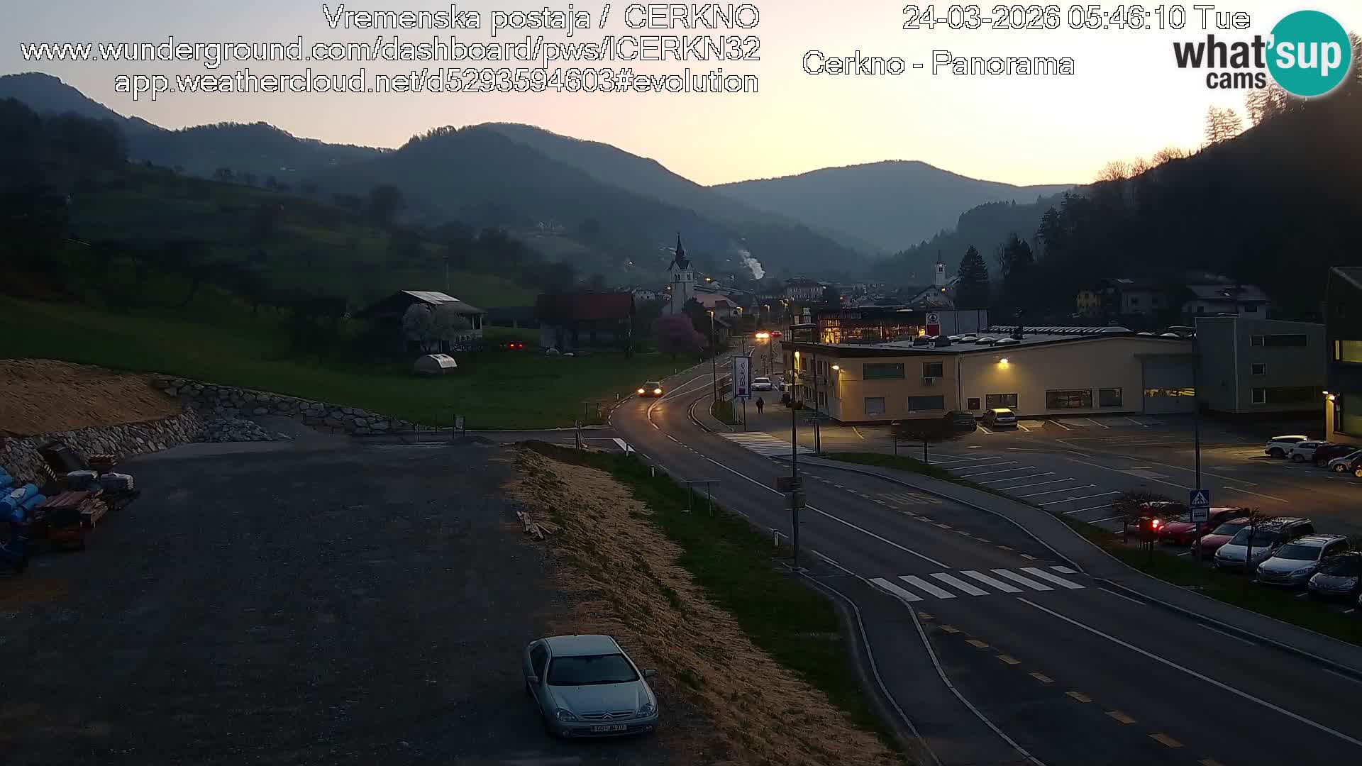 Cerkno city entrance Live Webcam