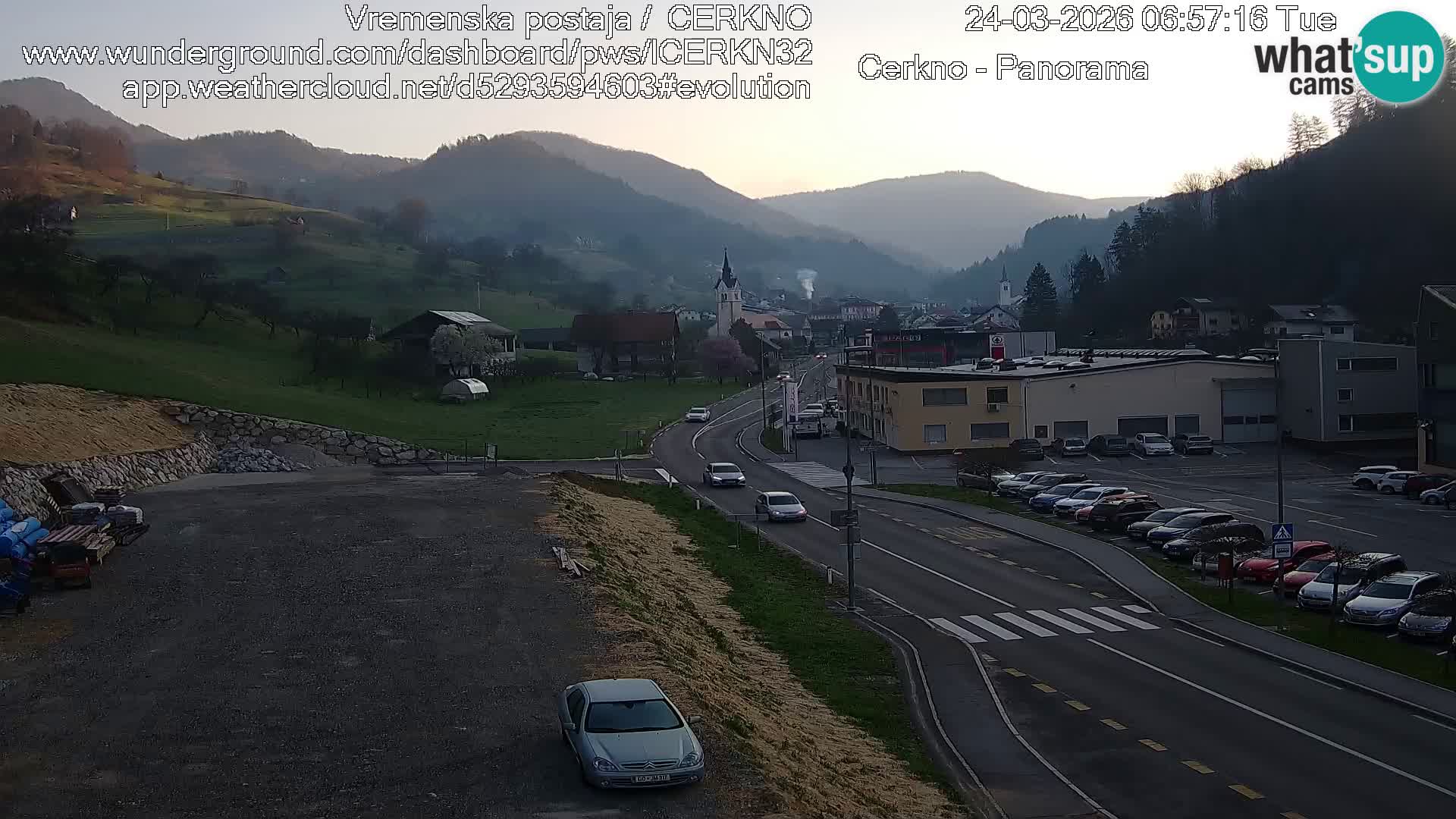 Cerkno city entrance Live Webcam