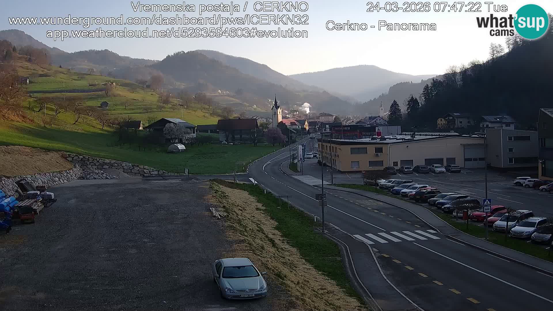 Cerkno city entrance Live Webcam