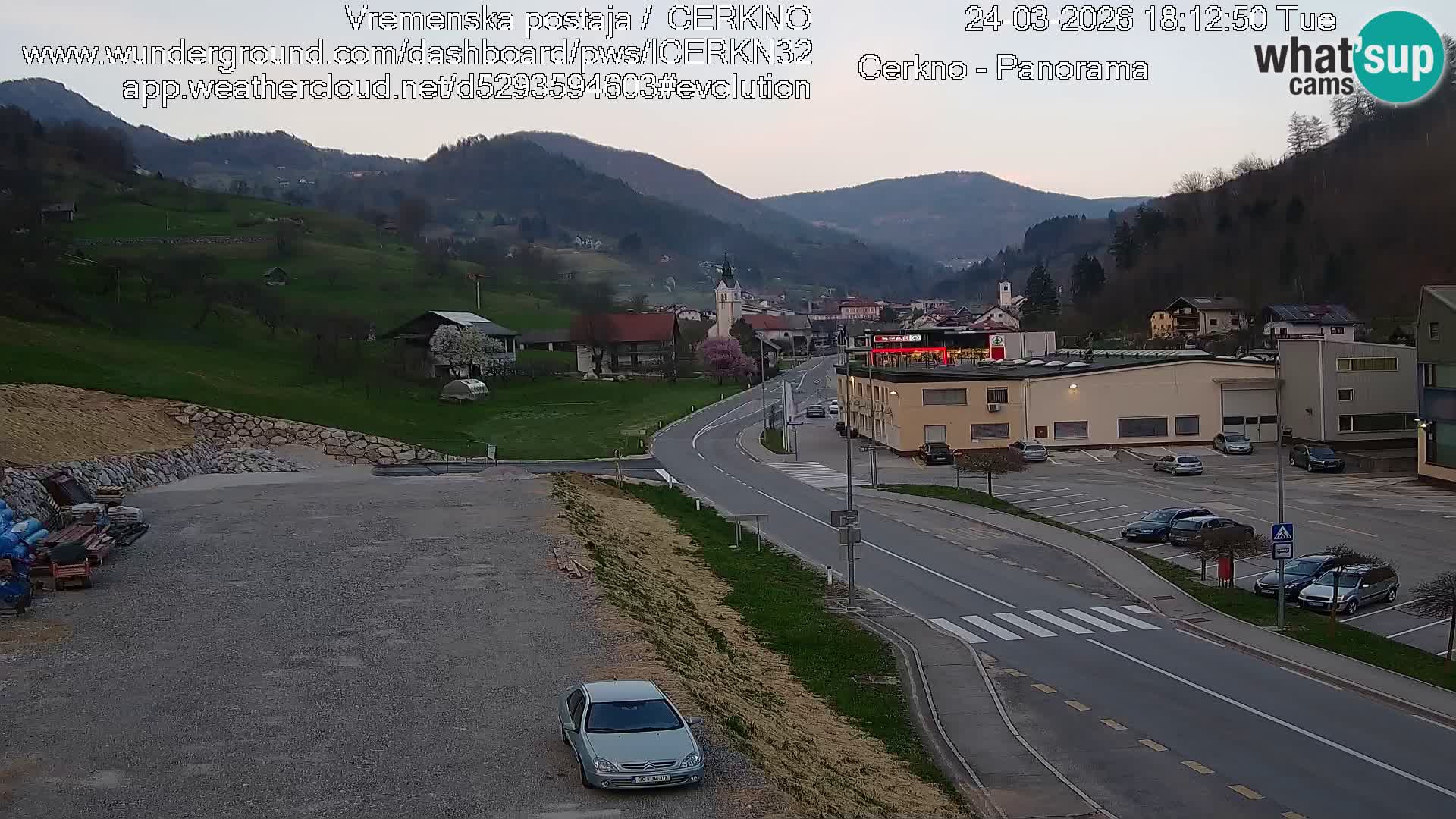 Cerkno city entrance Live Webcam